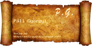 Páll Györgyi névjegykártya